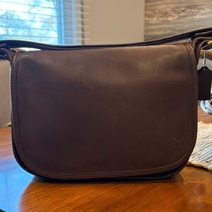 Coach Dark Brown Leather Messenger Bag